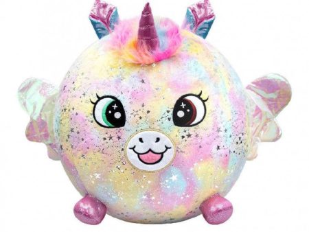 BIGGIES SHINY CORNS XXL INFLATABLE PLUSH BALL - RAINBOW UNICORN Cheap