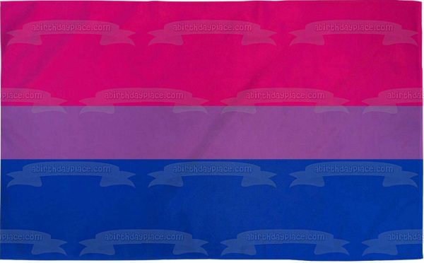 Bisexual Flag Michael Page Pink Blue Purple Bi Edible Cake Topper Image ABPID52207 Supply