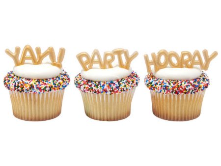 Gold Balloon Words Mini Cupcake Layon Sale