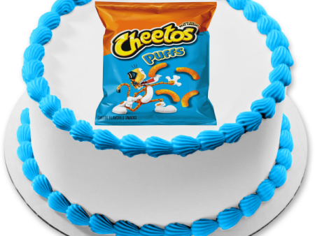 Cheetos Puffs Cheese Snacks Bag Edible Cake Topper Image ABPID52246 on Sale