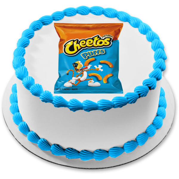 Cheetos Puffs Cheese Snacks Bag Edible Cake Topper Image ABPID52246 on Sale