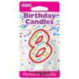 8 Party Red Numeral Candle Supply