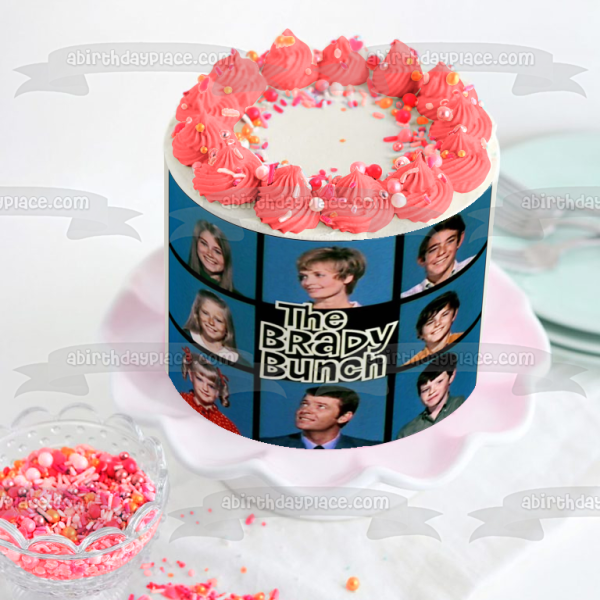 The Brady Bunch Marcia Jan Cindy Mike Peter Bobby Carol Greg Edible Cake Topper Image ABPID52252 Fashion