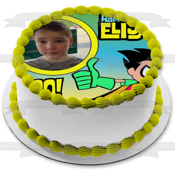 Teen Titans Go! Robin Boy Wonder Add Your Own Photo Frame Personalizable Dick Grayson Batman DC Comic Books Cartoon Edible Cake Topper Image Frame ABPID52240 Cheap