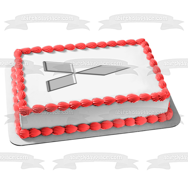 Mitsubishi Logo Car Company Silver Edible Cake Topper Image ABPID52193 For Cheap