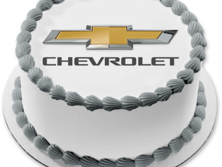 Chevrolet Logo Car Company Logo Silver Gold Edible Cake Topper Image ABPID52195 Cheap