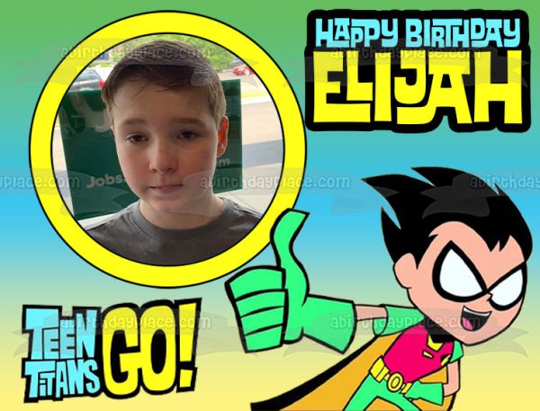 Teen Titans Go! Robin Boy Wonder Add Your Own Photo Frame Personalizable Dick Grayson Batman DC Comic Books Cartoon Edible Cake Topper Image Frame ABPID52240 Cheap