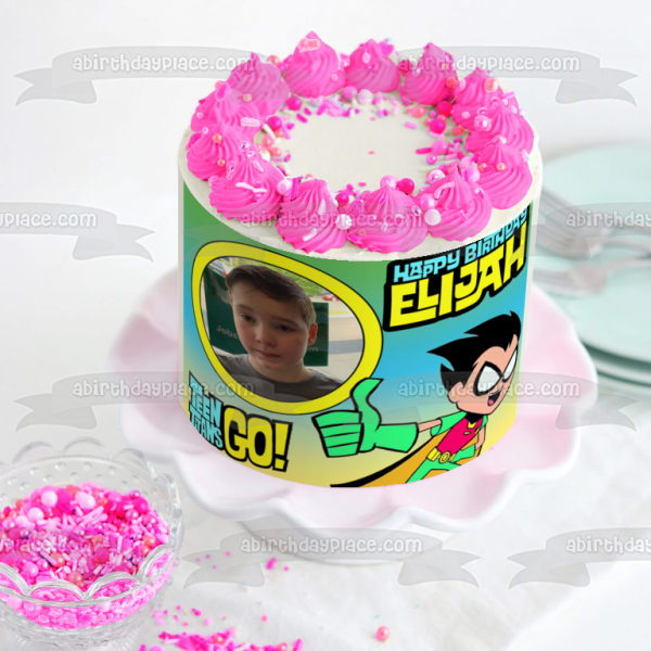 Teen Titans Go! Robin Boy Wonder Add Your Own Photo Frame Personalizable Dick Grayson Batman DC Comic Books Cartoon Edible Cake Topper Image Frame ABPID52240 Cheap