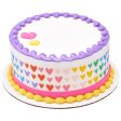 Bright Rainbow Hearts Edible Cake Topper Image Strips For Discount