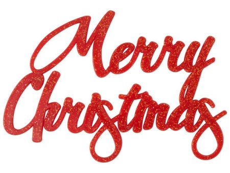 Merry Christmas Script Glitter Layon For Discount