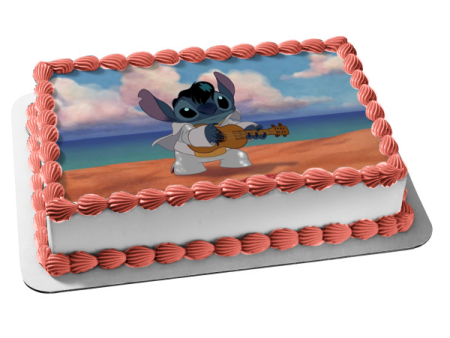 Lilo and Stitch Stitch Elvis Ukulele Edible Cake Topper Image ABPID52230 For Sale