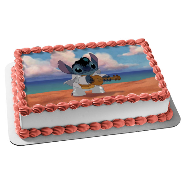 Lilo and Stitch Stitch Elvis Ukulele Edible Cake Topper Image ABPID52230 For Sale