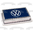 Volkswagen Logo VW Car Company White Blue Edible Cake Topper Image ABPID52194 For Sale