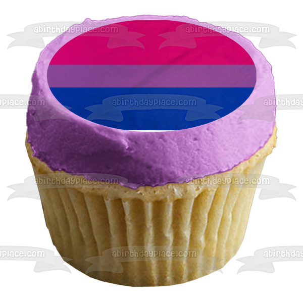 Bisexual Flag Michael Page Pink Blue Purple Bi Edible Cake Topper Image ABPID52207 Supply