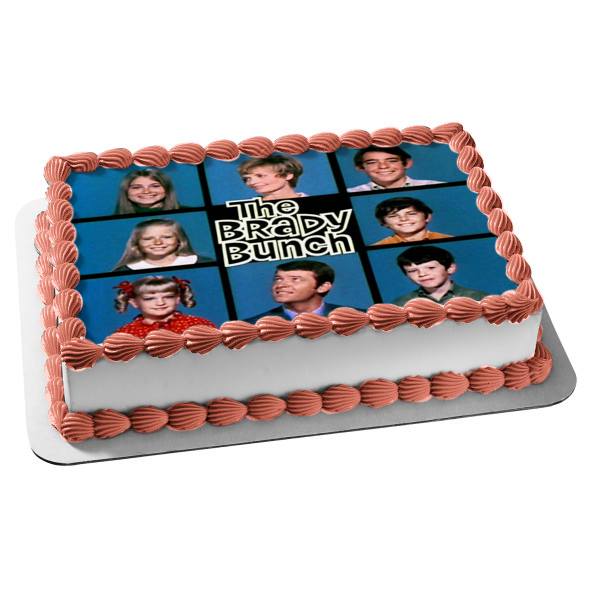 The Brady Bunch Marcia Jan Cindy Mike Peter Bobby Carol Greg Edible Cake Topper Image ABPID52252 Fashion