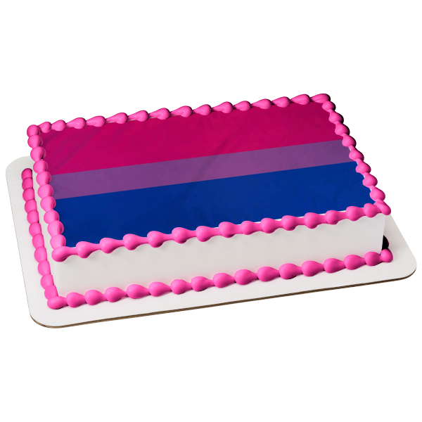 Bisexual Flag Michael Page Pink Blue Purple Bi Edible Cake Topper Image ABPID52207 Supply