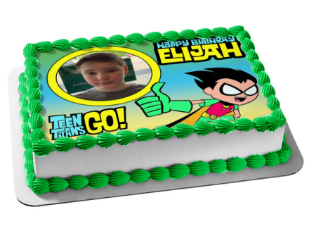 Teen Titans Go! Robin Boy Wonder Add Your Own Photo Frame Personalizable Dick Grayson Batman DC Comic Books Cartoon Edible Cake Topper Image Frame ABPID52240 Cheap