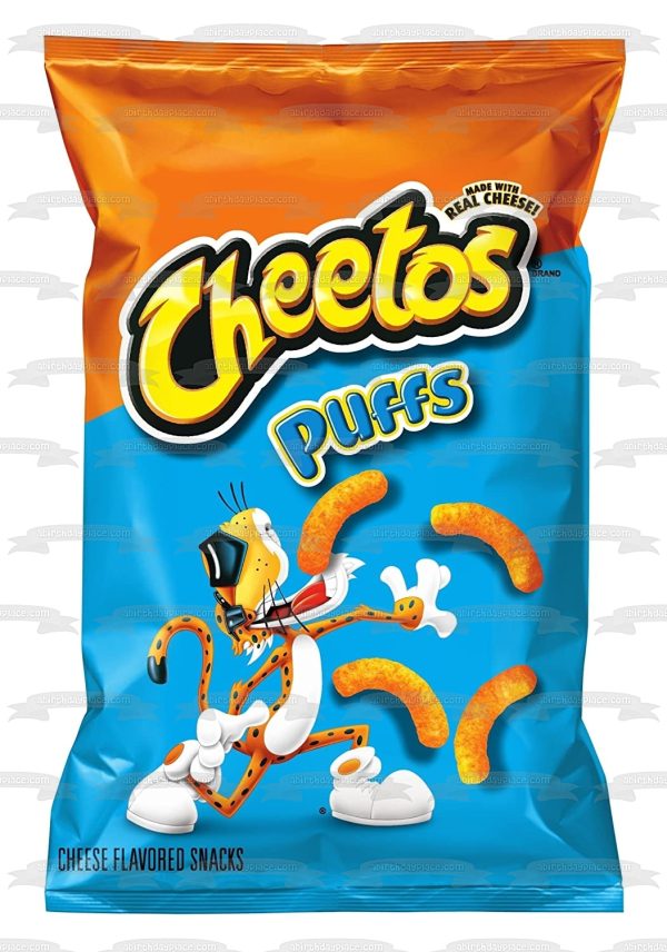 Cheetos Puffs Cheese Snacks Bag Edible Cake Topper Image ABPID52246 on Sale