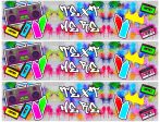 Graffiti Personalizable Strips Music Colors Paint Cans Cassettes 80s 90s Edible Cake Topper Image Strips ABPID52225 on Sale