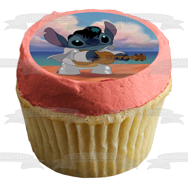 Lilo and Stitch Stitch Elvis Ukulele Edible Cake Topper Image ABPID52230 For Sale