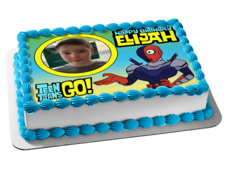 Teen Titans Go! Sladeadd Your Own Photo Frame Personalizable Deathstroke Slade Joseph Wilson DC Comic Books Cartoon Edible Cake Topper Image Frame ABPID52239 Discount