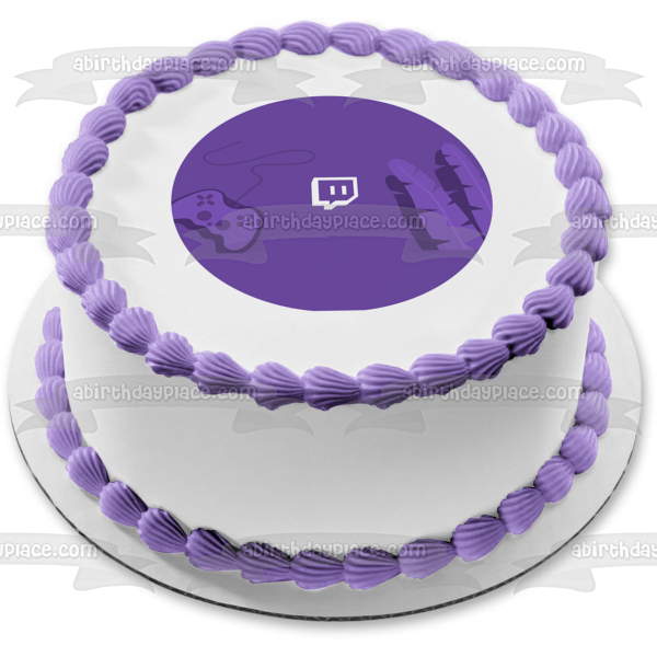 Twitch Video Streaming Service Logo Edible Cake Topper Image ABPID52247 Online Sale