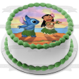 Lilo and Stitch Hula Dance Grass Skirt Flowers Sunset Edible Cake Topper Image ABPID52228 Online Hot Sale