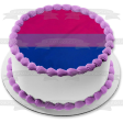 Bisexual Flag Michael Page Pink Blue Purple Bi Edible Cake Topper Image ABPID52207 Supply