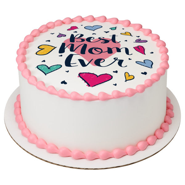 Best Mom Ever Edible Cake Topper Image Online now