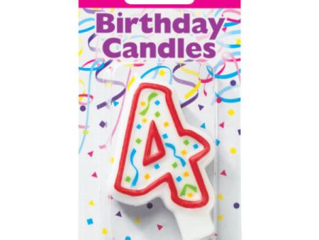 4 Party Red Numeral Candle For Cheap