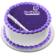 Twitch White Swoosh Logo Video Streaming Service Edible Cake Topper Image ABPID52250 For Discount