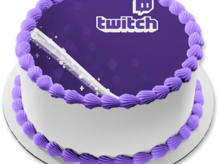 Twitch White Swoosh Logo Video Streaming Service Edible Cake Topper Image ABPID52250 For Discount