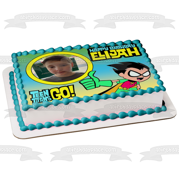 Teen Titans Go! Robin Boy Wonder Add Your Own Photo Frame Personalizable Dick Grayson Batman DC Comic Books Cartoon Edible Cake Topper Image Frame ABPID52240 Cheap