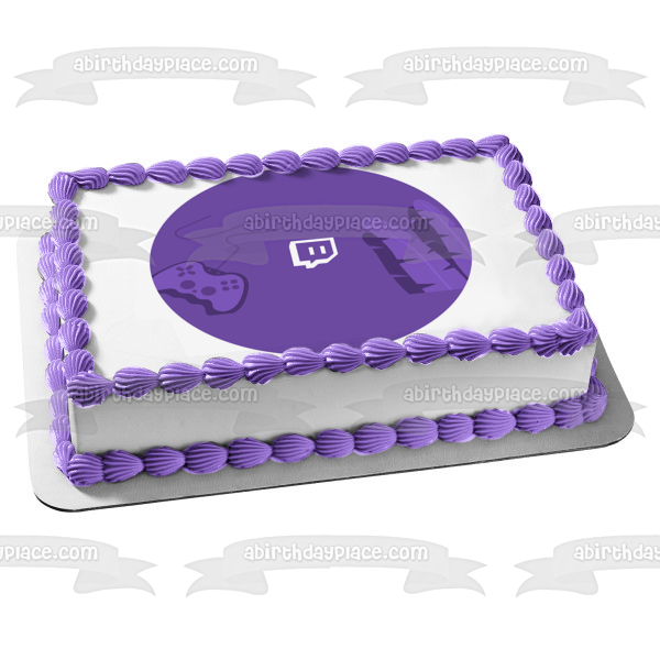 Twitch Video Streaming Service Logo Edible Cake Topper Image ABPID52247 Online Sale