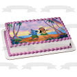 Lilo and Stitch Hula Dance Grass Skirt Flowers Sunset Edible Cake Topper Image ABPID52228 Online Hot Sale